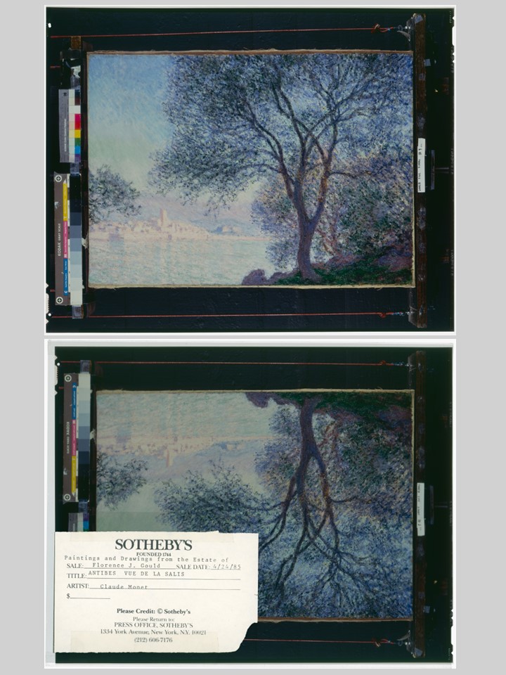 Ektachrome von Claude Monets Gemälde Antibes von den Gärten von Salis aus